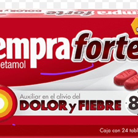 Tempra forte 24 tabletas de 650mg paracetamol
