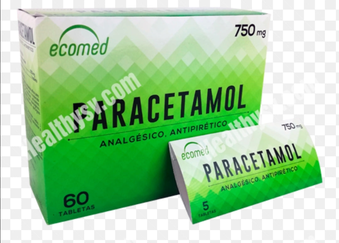 Paracetamol display 60 pastillas, dolor fuerte y fiebre