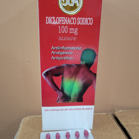 Diclofenaco sodico, 250 capsulas blandas