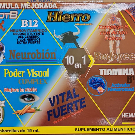 Vitaminas 10 en 1, 10 microbotellas 15ml