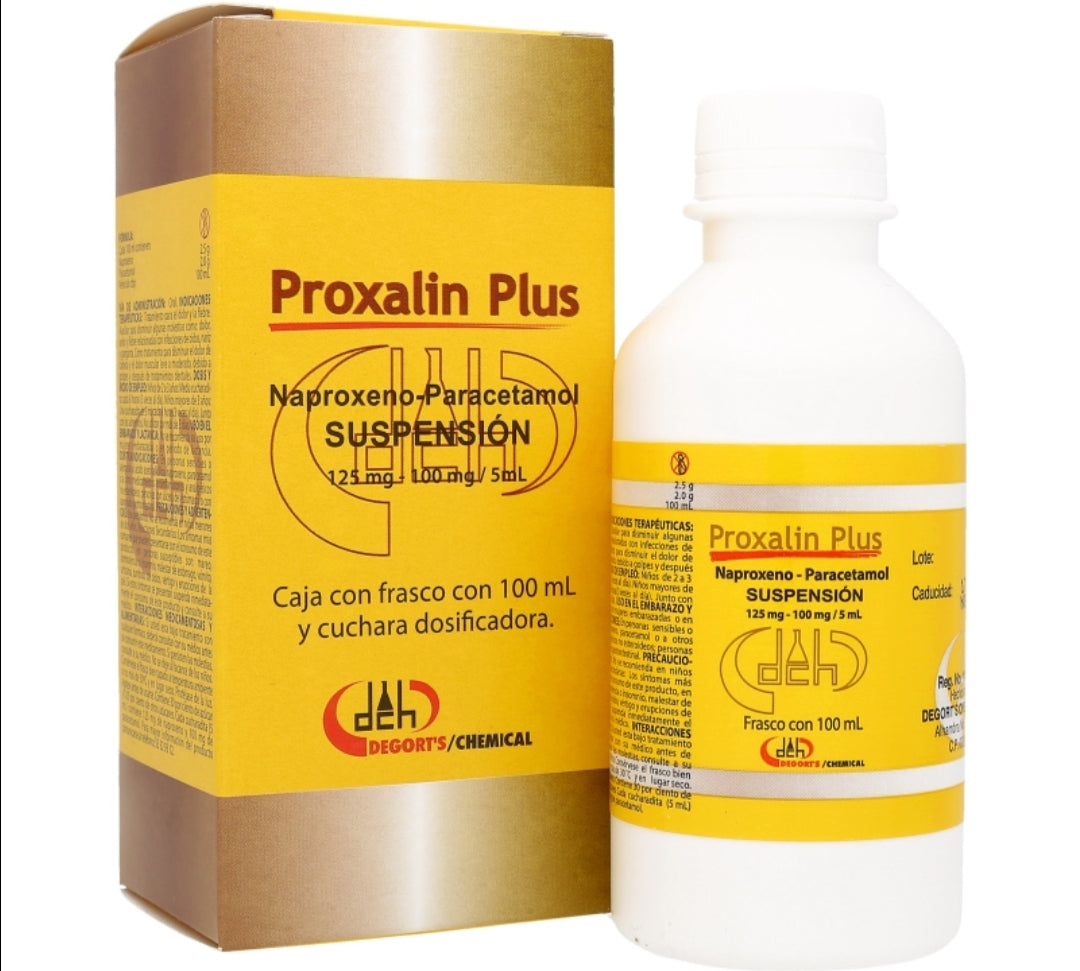Proxalin suspencio para ninos, alivia dolor, fiebre y inflamacion