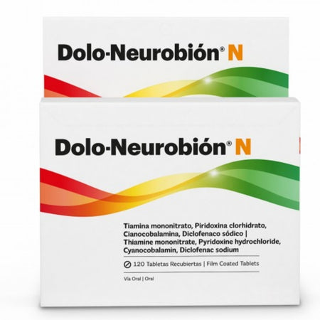 Doloneurobion display, 120 pastillas , vitaminas con diclofeco para dolor . Complejo b