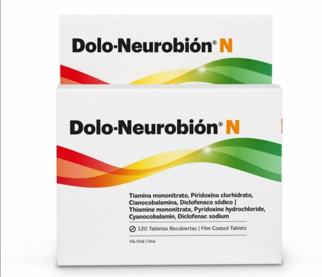 Doloneurobion display, 120 pastillas , vitaminas con diclofeco para dolor . Complejo b