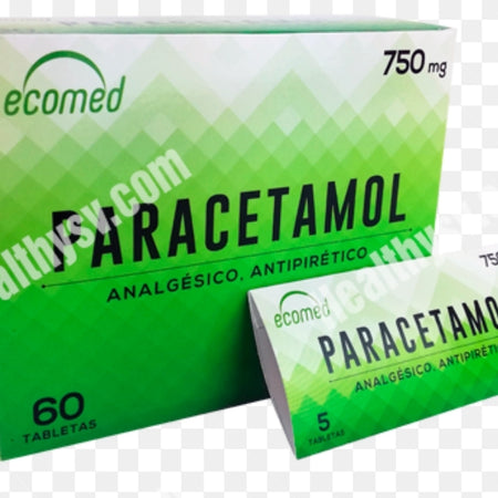 Paracetamol display 60 pastillas, dolor fuerte y fiebre