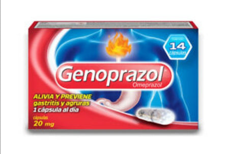 Genoprazol 14 capsulas, gastritis, reflujo