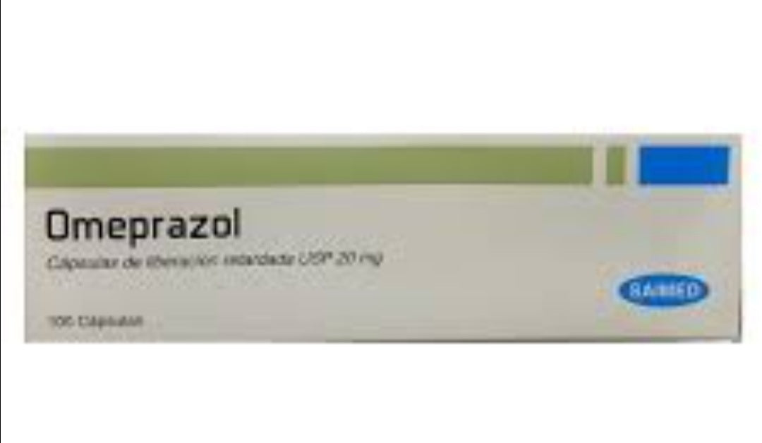 Omeprazol, 100 capsulas para gastritis , reflujo